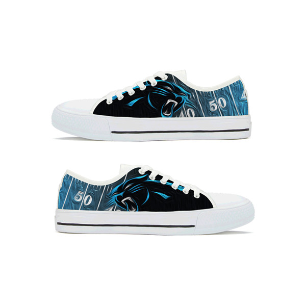 Women's Carolina Panthers Low Top Canvas Sneakers 001 Women's Carolina Panthers Low Top Canvas Sneakers 001